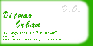 ditmar orban business card